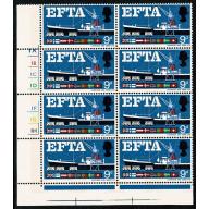 1967 EFTA 9d (phos). MISSING BROWN. Cylinder block. SG 715pd