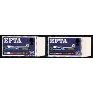 1967 E.F.T.A 1/6. ( ord & phos) "broken undergarriage" listed variety. SG 716h and 716ph