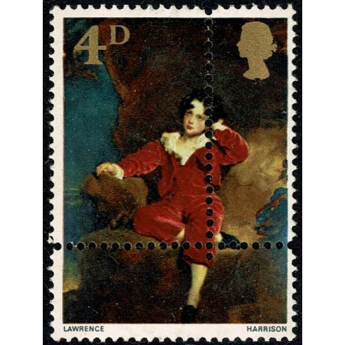 1967 Paintings 4d. PERFORATING COMB ERROR. SG 748var.