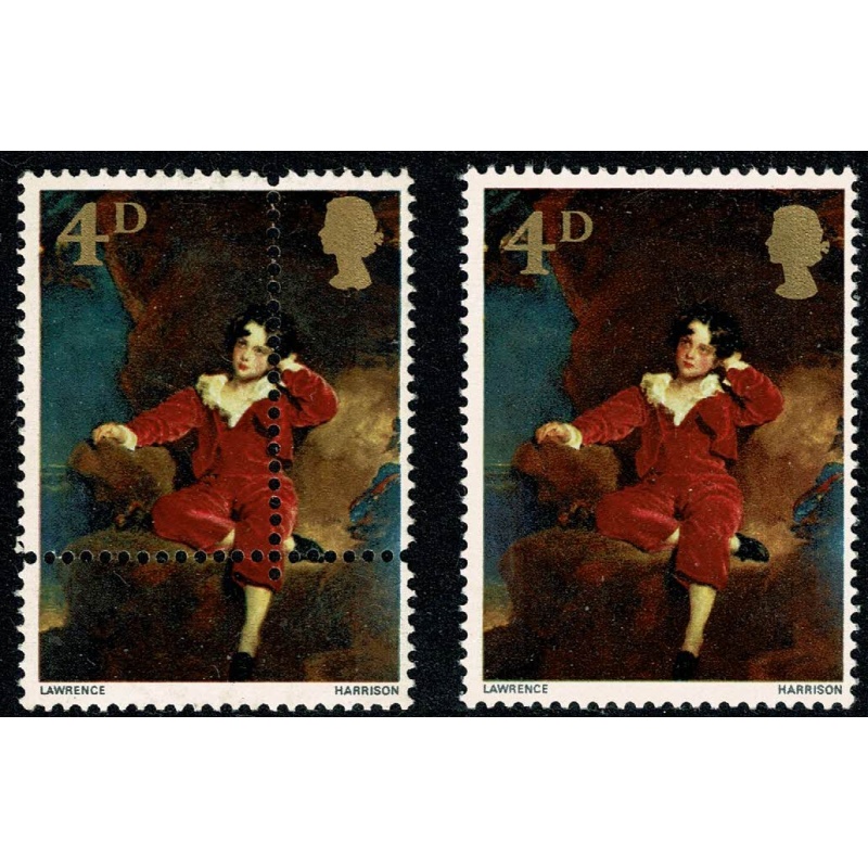 1967 Paintings 4d. PERFORATING COMB ERROR. SG 748var.