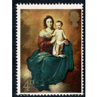 1967 Christmas 4d. BROAD PHOSPHOR BAND at left. SG Spec. W128e