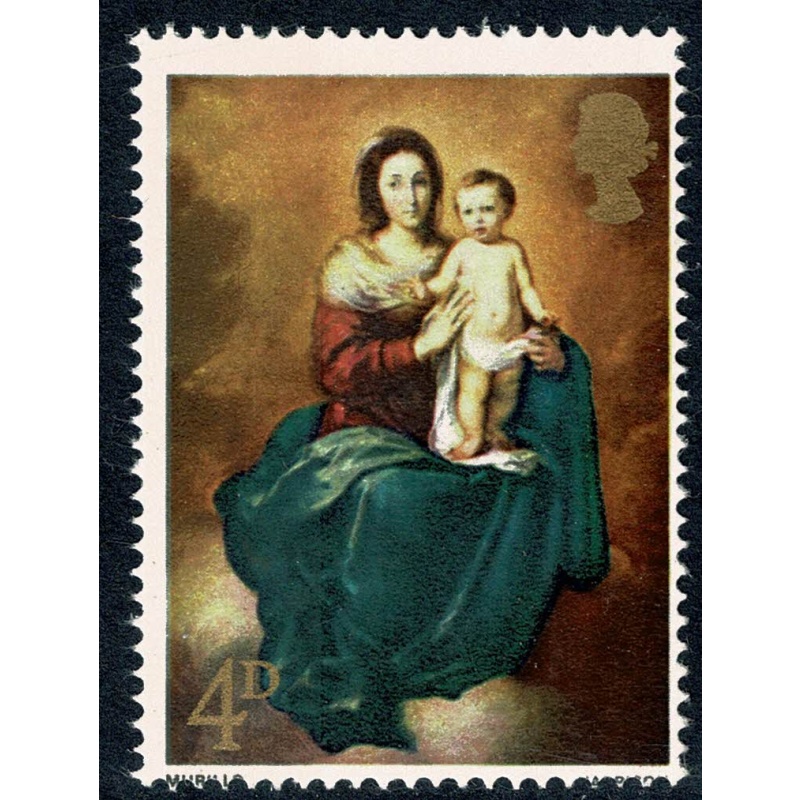 1967 Christmas 4d. BROAD PHOSPHOR BAND at left. SG Spec. W128e