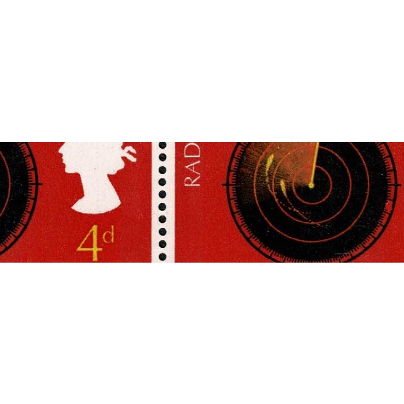 1967 Discovery & Invention 4d. "Scale break" variety positional block. SG 752a, plus used example