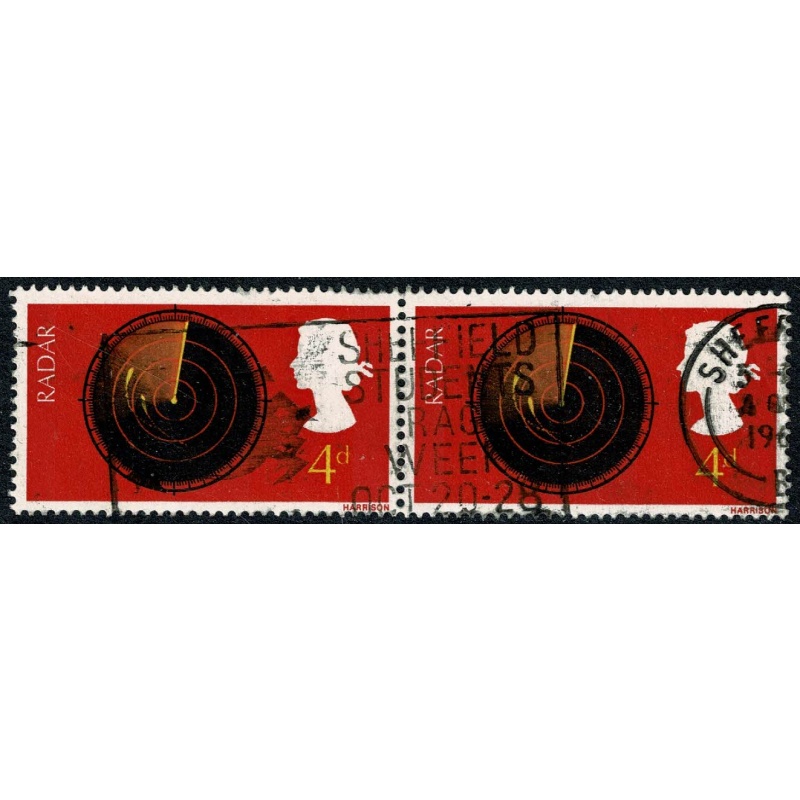 1967 Discovery & Invention 4d. "Scale break" variety positional block. SG 752a, plus used example