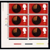1967 Discovery & Invention 4d. Cyl. 1A 1B 1C no dot block of sixi. SG 752