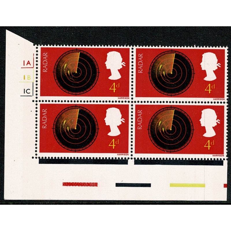 1967 Discovery & Invention 1/-. Cyl. 1A 1B 1C  block of four.