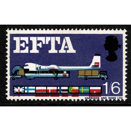 1967 E.F.T.A 1/6. (phos) ERROR SHIFT OF RED. SG 716p