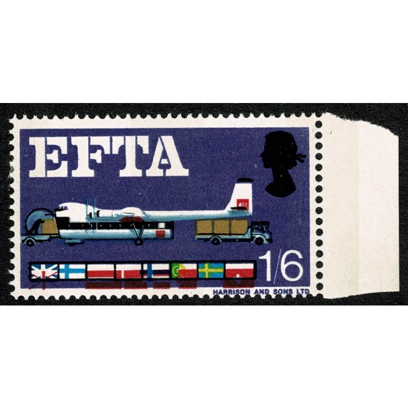 1967 E.F.T.A 1/6. (phos) ERROR SHIFT OF RED.  Mounted Mint. SG 716p