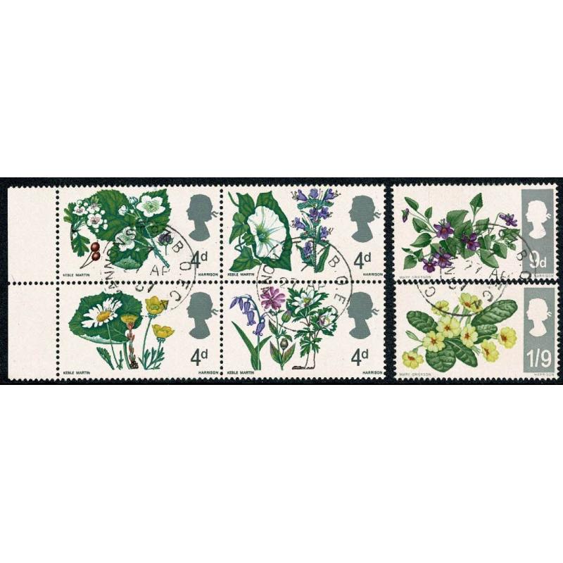 1967 Flowers (phos). Very Fine Used set of 6 values. SG 717p-722p