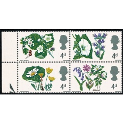 1967 Flowers 4d (ord). Listed variety "small green spot on wood anemone". SG 720 var