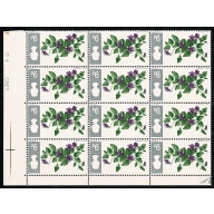 1967 Flowers 9d (ord). INVERTED WATERMARK. Block of twelve. SG 721Wi