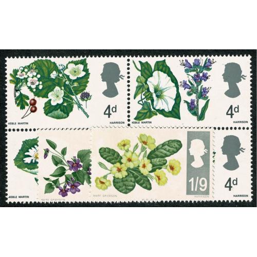 1967 British Wild Flowers (phos). SG 717p-722p