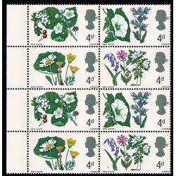 1967 Flowers 4d (phos). Listed variety small green spot to left of bluebell leaf SG 720p var