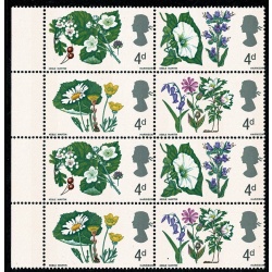 1967 Flowers 4d (phos). Listed variety "small green spot to left of bluebell leaf" SG 720p var