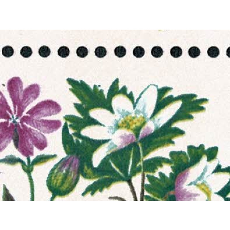 1967 Flowers 4d (phos). Listed variety "small green spot above leaf of wood anemone". SG 720p var