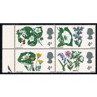 1967 Flowers 4d (phos). Listed variety "small green spot on wood anemone". SG 720p var