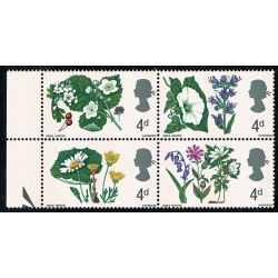 1967 Flowers 4d (phos). Listed variety "small green spot on wood anemone". SG 720p var