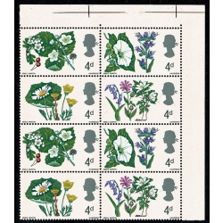 1967 Flowers 4d (phos). Listed variety "yellow spot by chin". SG 720p var