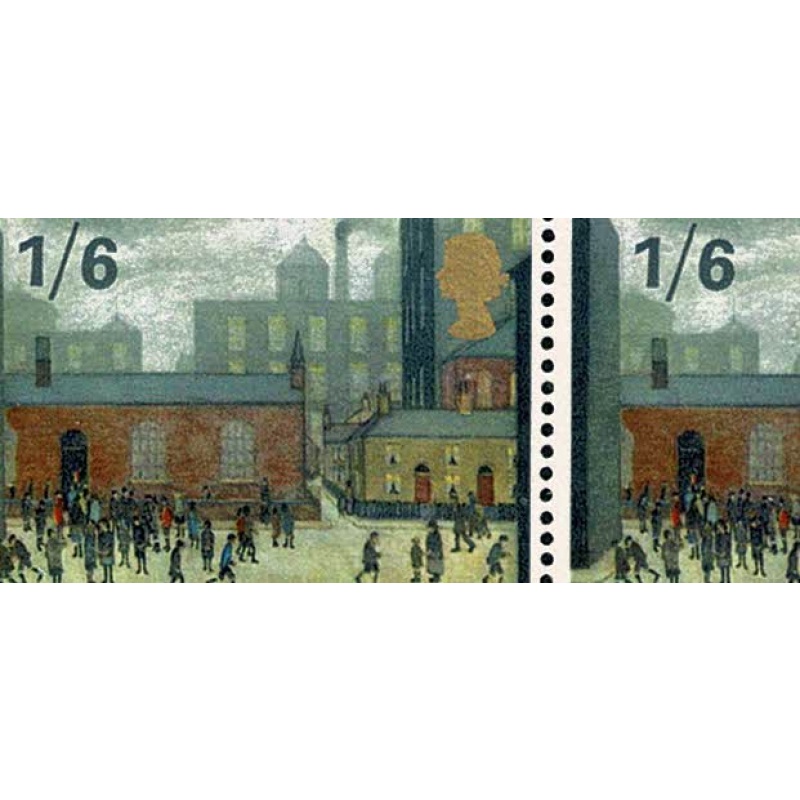 1967 Paingings 1/6. Listed constant variety "extra window" marginal block. SG Spec. W121f