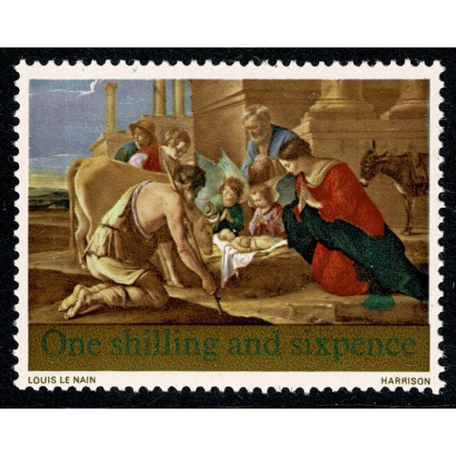 1967 Christmas 1/6. COLOUR CHANGELING. SG 758 var