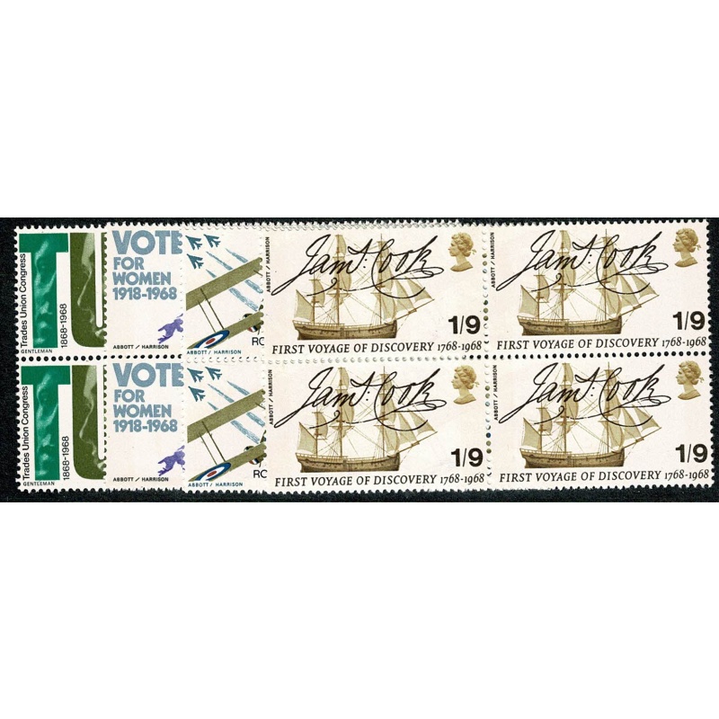 1968 General Anniversaries. Set in UM blocks of four.  SG 767-770