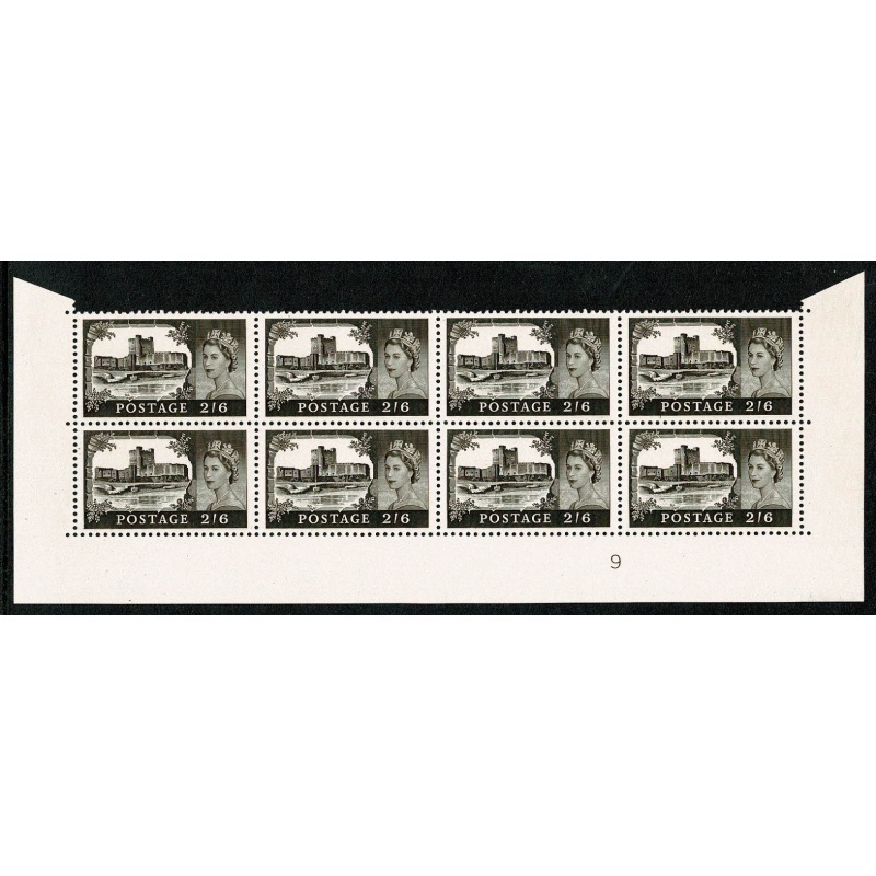1968 2/6 Black-brown (chalky paper). Watermark Crowns."re-entry"  SG 595k. Spec. T6b