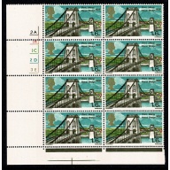 1968 Bridges  1/6  Cyl. 2A 1B 1C 2D 3E no dot block of eight.