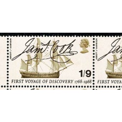 1968 Anniversaries 1/9. Listed minor constant variety "sliced F" Cyl. block. SG 770 var