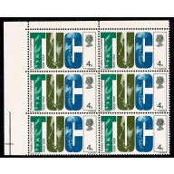 1968 Anniversaries 4d. Listed variety "retouch C on forehead" SG W134b