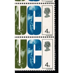 1968 Anniversaries 4d. Listed variety "retouch C on forehead" SG W134b
