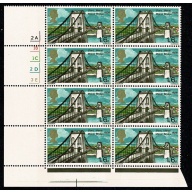 1968 Bridges  1/6  Cyl. 2A 1B 1C 2D 3E no dot block of eight.