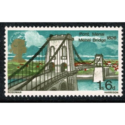1968 Bridges  1/6. DOWNWARD SHIFT OF GOLD. SG 765 var.
