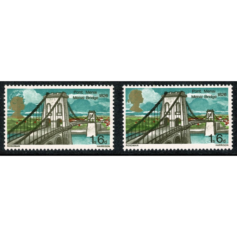 1968 Bridges  1/6. DOWNWARD SHIFT OF GOLD. SG 765 var.
