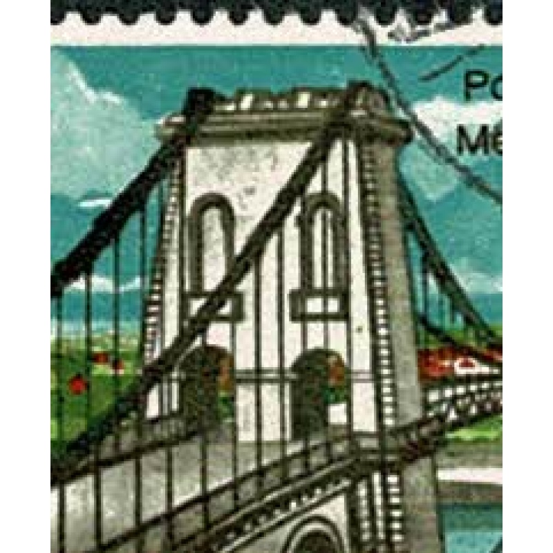 1968 Bridges 1/6. "green spot above arch" minor constant variety. Fine used block of four.
