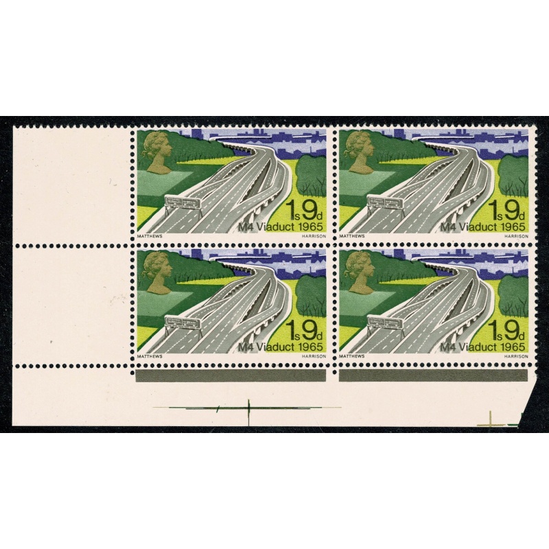 SG 766Ey. 1968 Bridges 1/9. Missing Phosphor. Corner block of four