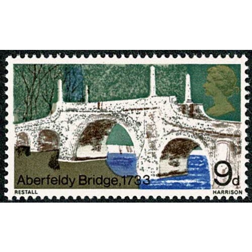 SG 764Ey. 1968 Bridges 9d. Missing Phosphor.