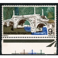 1968 Bridges  9d . DOWNWARD SHIFT OF GOLD. SG 764 var.