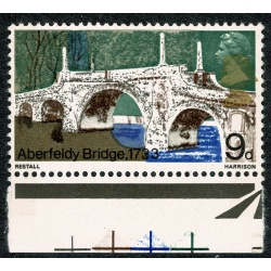 1968 Bridges  9d . DOWNWARD SHIFT OF GOLD. SG 764 var.