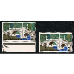 1968 Bridges 9d. SHIFT OF GOLD. SG 764 var.