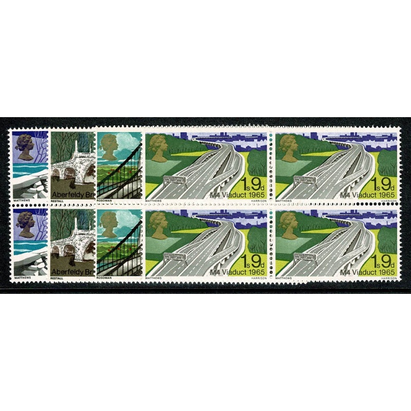 1968 Bridges. Set in UM blocks of four. SG 763-766