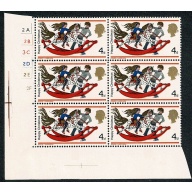 1968 Christmas 4d (Thissell). SHIFT OF GOLD and orange. Cyl. block