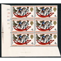 1968 Christmas 4d (Thissell). SHIFT OF GOLD and orange. Cyl. block