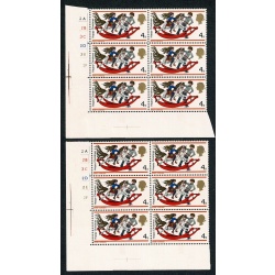 1968 Christmas 4d (Thissell). SHIFT OF GOLD and orange. Cyl. block