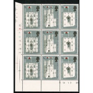 1969 Investiture 5d. Cyl. 1A 1B 1C 1D 1E 1F 1G 1H no dot. block of nine