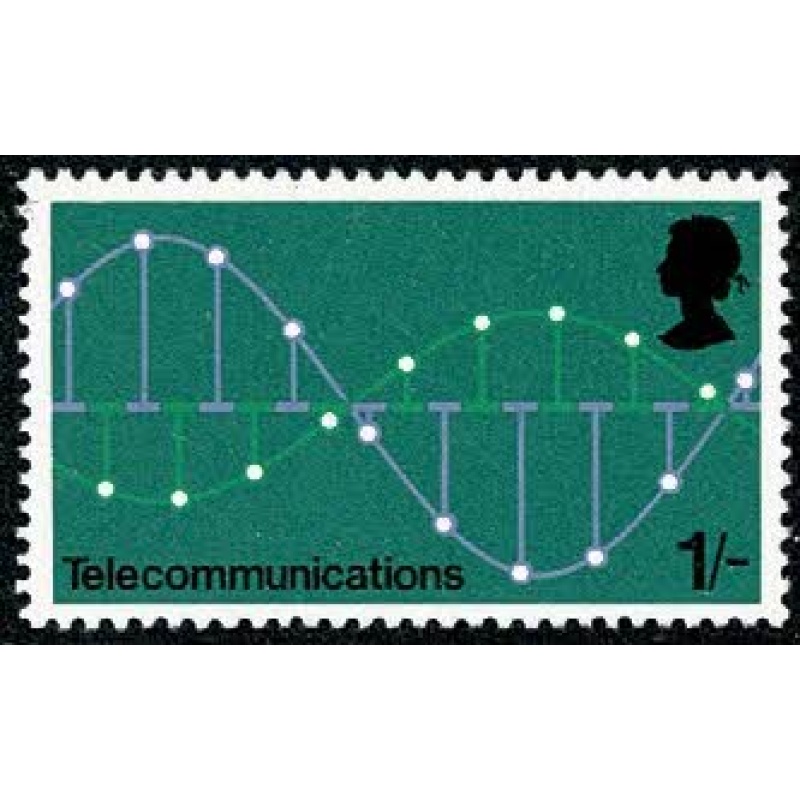 1969 Post Offic Technology 1/-. MISSING PHOSPHOR. SG 810y