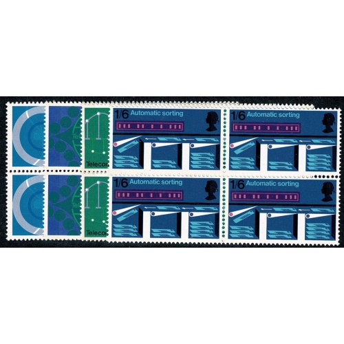 1969 Post Office Technology. Blocks of four. SG 808-811