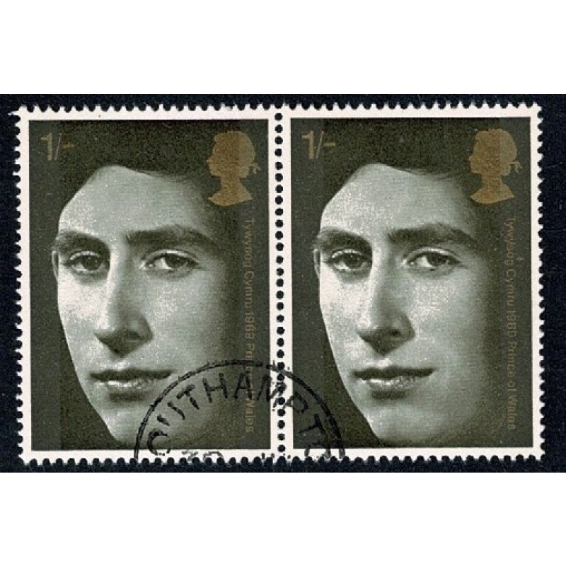 1969 Investiture 1/-. Fine used pair.. SG 806