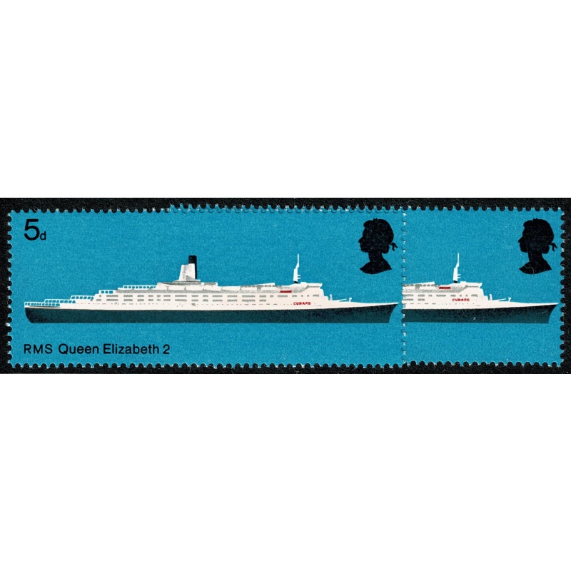 1969 Ships 5d. SHIFT OF RED. UM single. SG 778 var