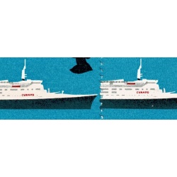 1969 Ships 5d. SHIFT OF RED. UM single. SG 778 var