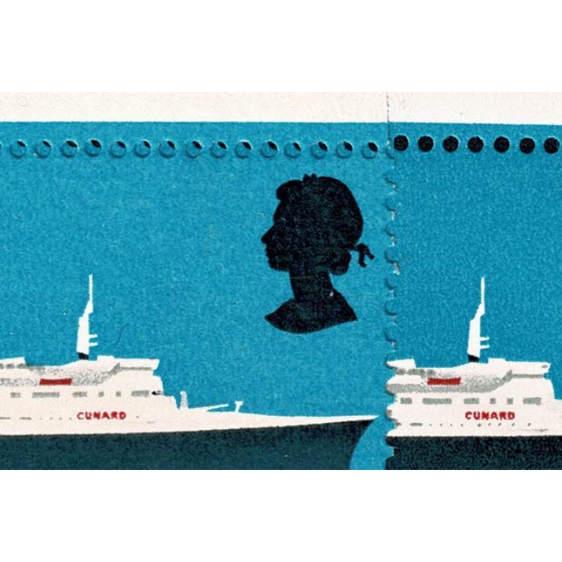 1969 Ships 5d. SHIFT OF RED. Positional pair. SG 778 var